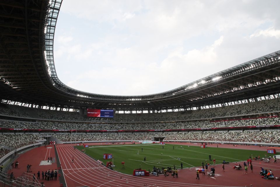 a view of the olympic stadium in tokyo japan during an athletics test event may 9 2021 photo reuters