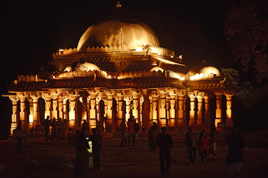 People visit the ancient Shrine of Alif Khan Bawa during the Sufi Festival at the ancient Khan Masjid to mark the start of the World Heritage Week, at Dholka, some 40 kms. from Ahmedabad. PHOTO: AFP