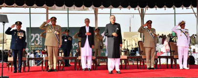 armed forces march in spectacular display of military might