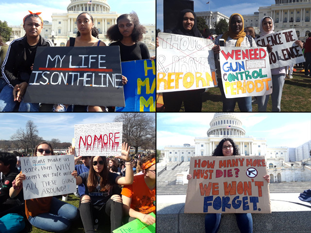 students at the national school walkout in front of the united states capitol in washington dc on march 14 2019 photo shaheera jalil albasit