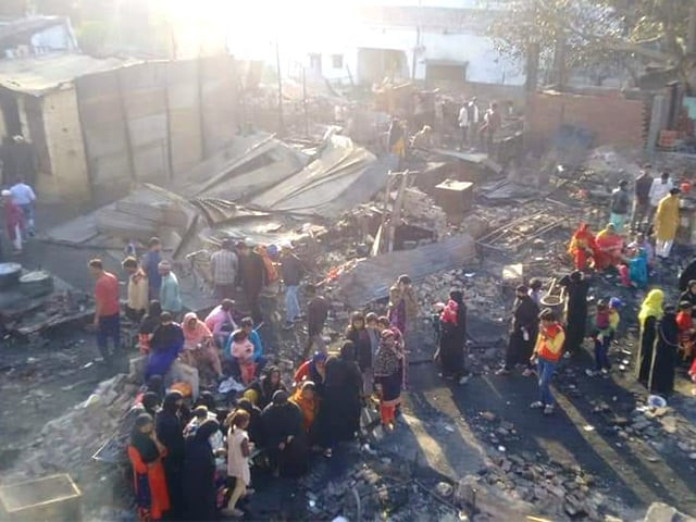 more than 200 homes belonging to muslims were set on fire in the bhusa mandi slum in meerut photo caravan daily more than 200 homes belonging to muslims were set on fire in the bhusa mandi slum in meerut photo caravan daily