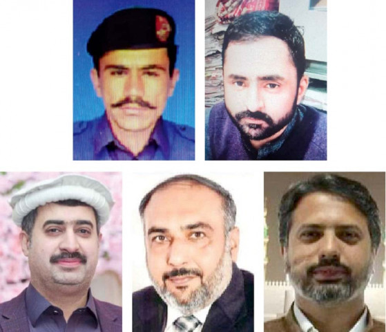 file photos of two policemen top and three family members below who lost their lives in the suicide attack at peshawar imambargah photos file file photos of two policemen top and three family members below who lost their lives in the suicide attack at peshawar imambargah photos file