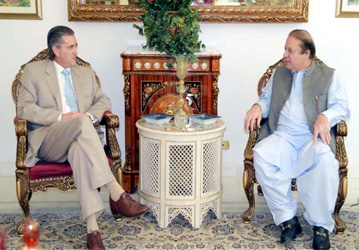 united states ambassador to pakistan richard olson and prime minister nawaz sharif photo radio pakistan