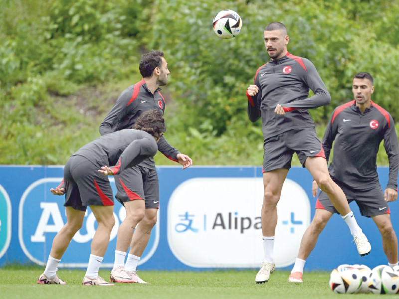 turkey s defender merih demiral 2r attends a training session at the team s base camp in barsinghausen on friday ahead of their euro match against netherlands photo afp