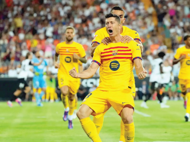 lewandowski brace earns flick first barca win lewandowski brace earns flick first barca win