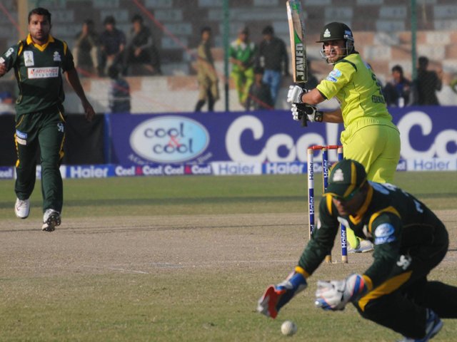 staking a claim umar akmal impressed in punjab s three wicket win and will hope to book a place in the final 15 man world cup squad photo mohammad azeem express