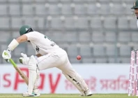 bangladesh bowlers celebrate another breakthrough as pakistan s batting crumbles on day two of the second test in sylhet photo pcb file
