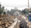 large swathes parched as red line piling damages water main