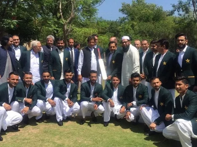 the pakistan world cup squad with prime minister imran khan on april 19 2019 at bani gala photo express the pakistan world cup squad with prime minister imran khan on april 19 2019 at bani gala photo express