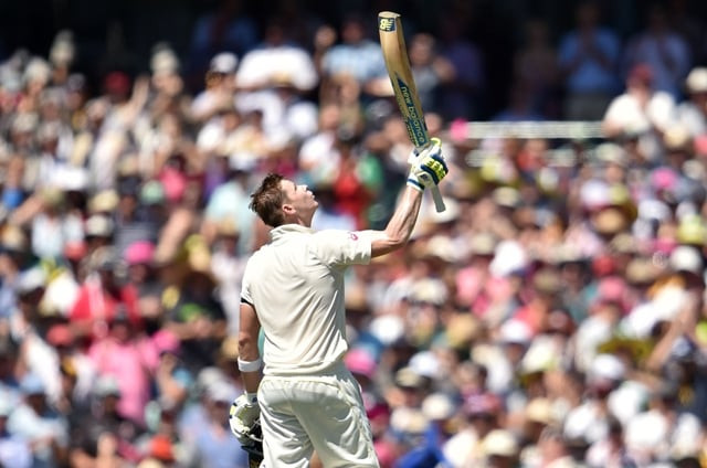 smith was out on 117 just before lunch when he was caught behind off umesh yadav ending his 208 ball knock spiced with 15 fours photo afp smith was out on 117 just before lunch when he was caught behind off umesh yadav ending his 208 ball knock spiced with 15 fours photo afp