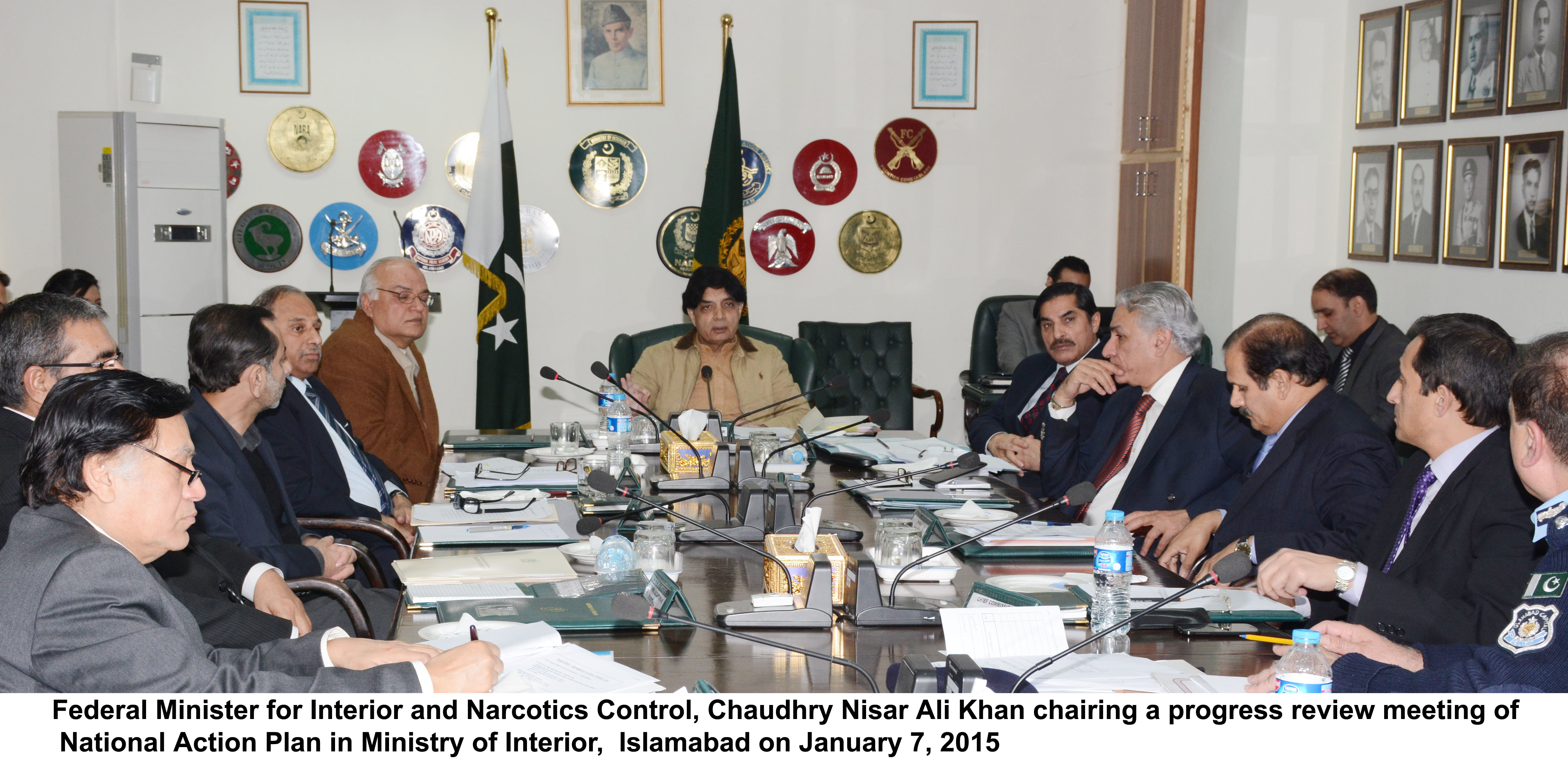 interior minister chaudhry nisar ali khan chairs a meeting on implementation of nap photo pid