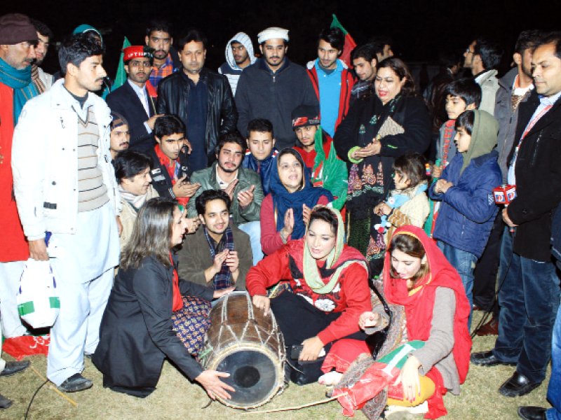 pti supporters held a dholki event to celebrate the nikah photo shafiq malik express