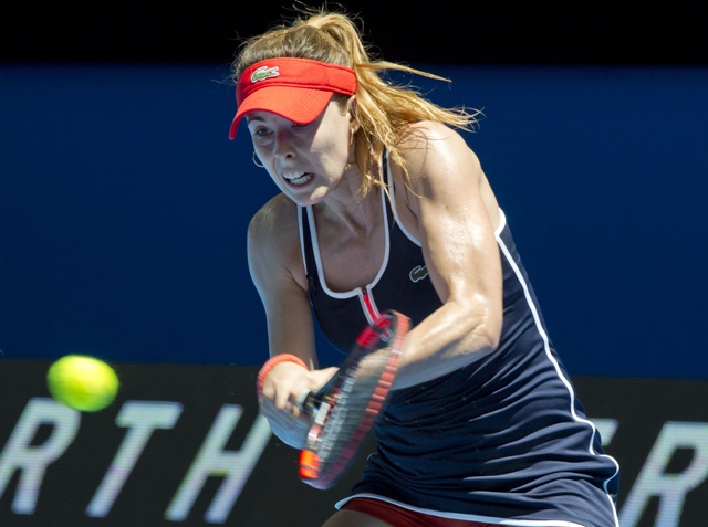 tough fight it took cornet two hours and 41 minutes to defeat radwanska 6 4 2 6 7 5 at the hopman cup yesterday photo afp