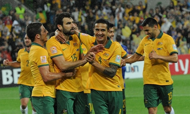 tim cahill massimo luongo mile jedinak and james troisi scored for the socceroos photo afp