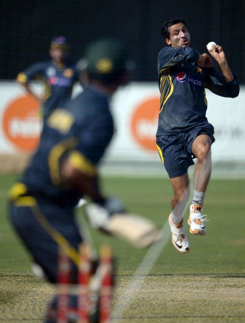 hard at work junaid has been working hard in the nets to ensure that his fitness levels do not suffer due to the knee injury that kept him out against australia and new zealand photo afp