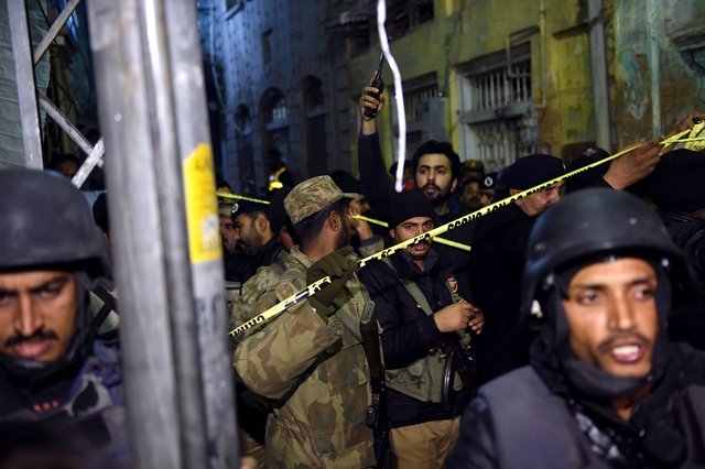 pakistani security forces secure the site of a blast in rawalpindi on january 9 2015 photo afp