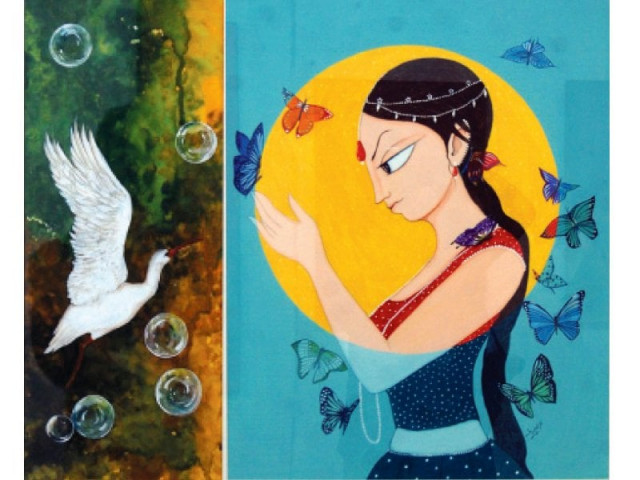 three women artists depict difficulties of being a woman photo muhammad javaid express three women artists depict difficulties of being a woman photo muhammad javaid express
