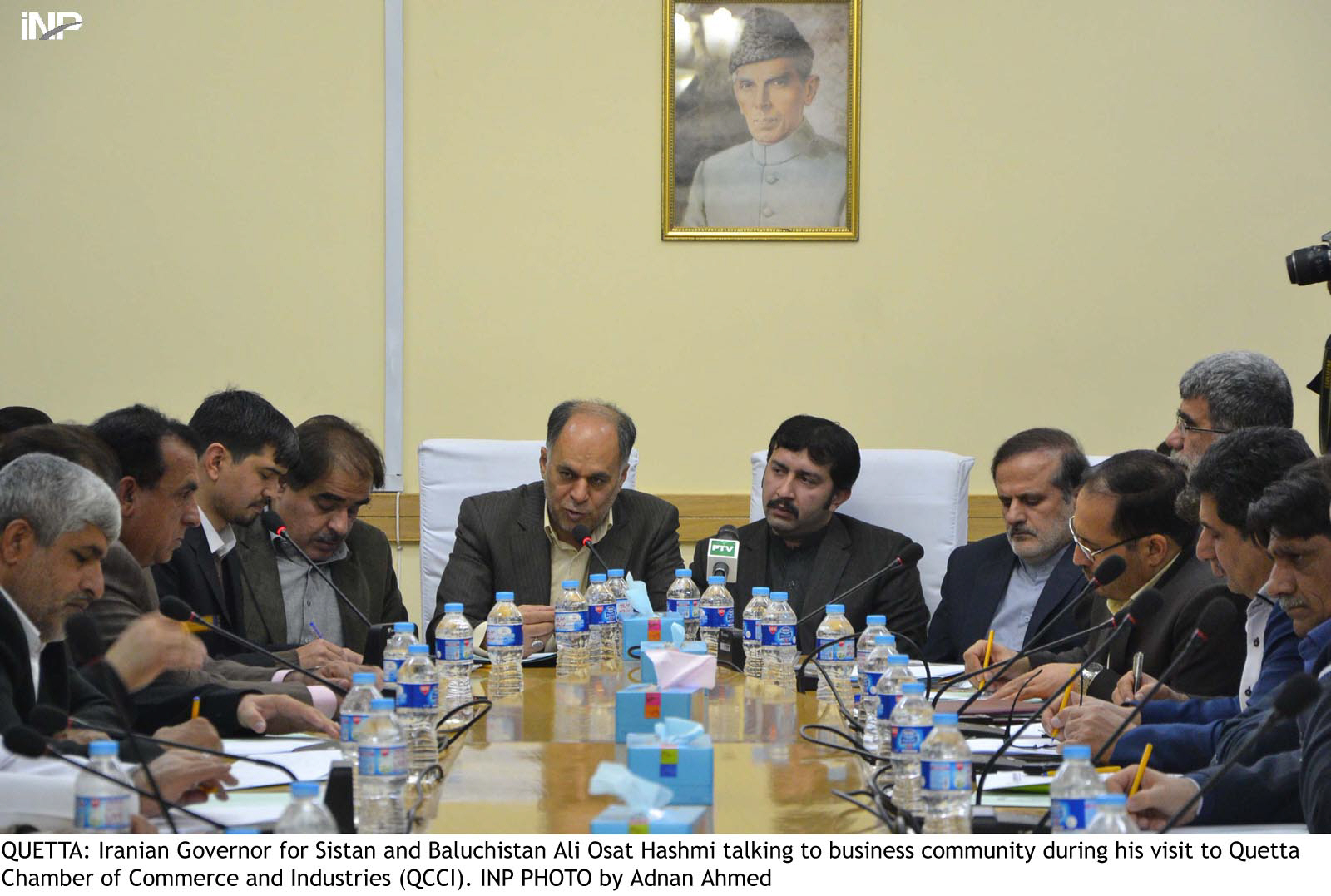 governor of sistan baluchistan aaqai ali osat hashemi addressing members of balochistan chamber of commerce and industry in quetta on saturday photo inp