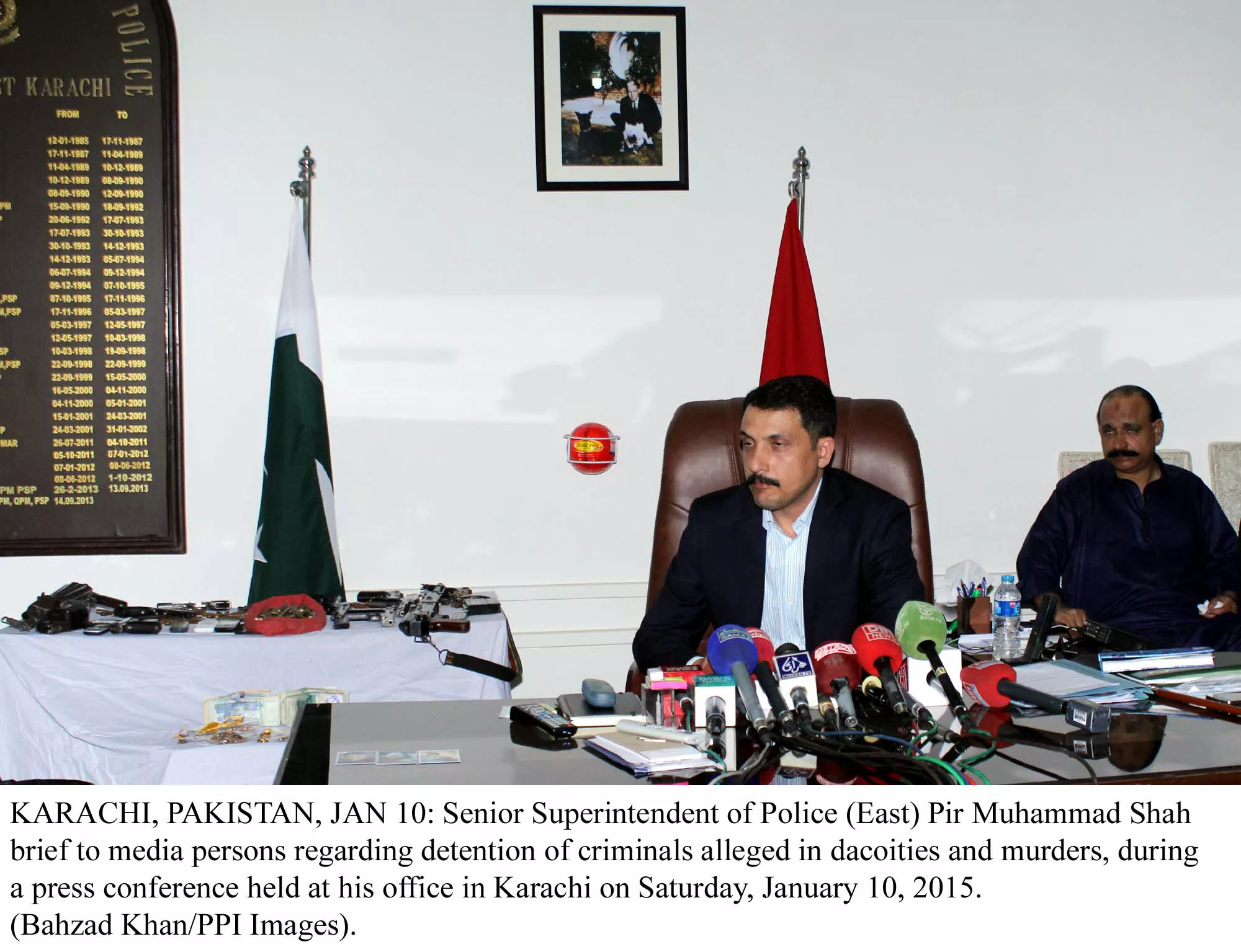 ssp pir muhammad shah informed media that police head constable khalid mehmood who was posted to the khawaja ajmer nagri police station was arrested along with his companion waqas during a raid near gulshan e iqbal chowrangi photo ppi ssp pir muhammad shah informed media that police head constable khalid mehmood who was posted to the khawaja ajmer nagri police station was arrested along with his companion waqas during a raid near gulshan e iqbal chowrangi photo ppi
