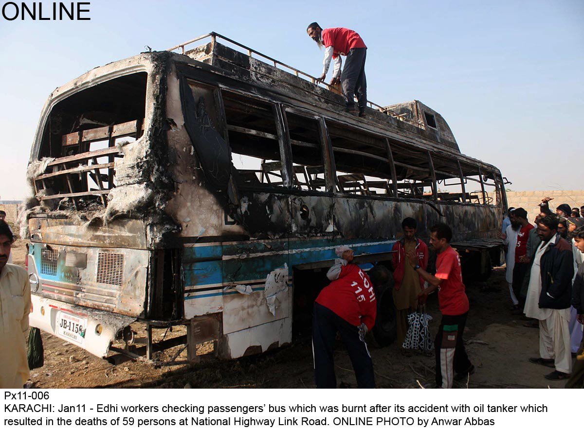 mehboob ali lost his wife two daughters and six other members of his family in the accident they were on their way to their village near shikarpur when the accident took place photo online