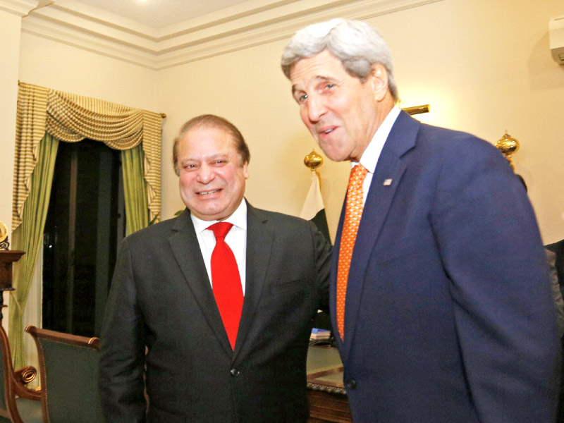 us secretary of state john kerry meets pm nawaz sharif photo afp