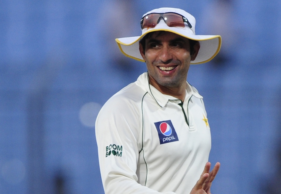 in this file photo misbahul haq gestures as he leaves the field after the third day of the first cricket test match between bangladesh and pakistan at the zahur ahmed chowdhury stadium in chittagong on december 11 2011 photo afp