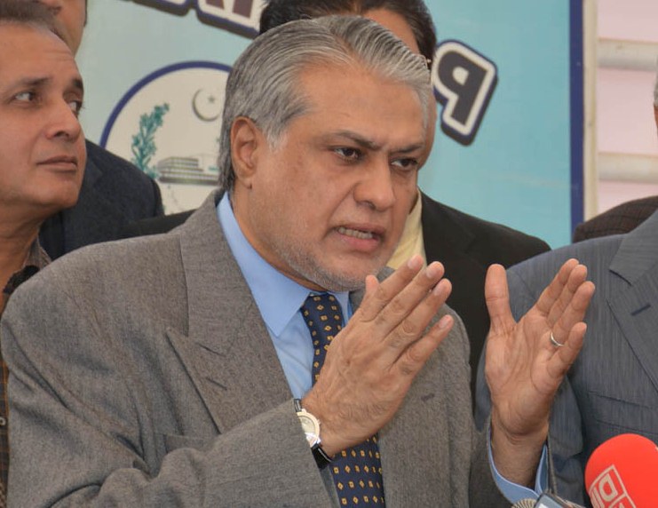 finance minister ishaq dar speaking outside the parliament photo pid