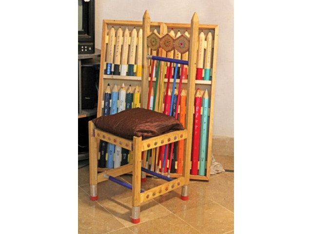 taking cue from his success in the jewellery he made using pencils bilal asif has now produced a collection of furniture with the same medium photo aysha saleem express