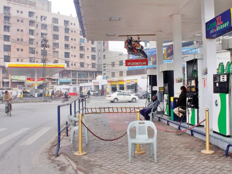 several petrol stations in the city were cordoned off on friday photo abid nawaz express several petrol stations in the city were cordoned off on friday photo abid nawaz express