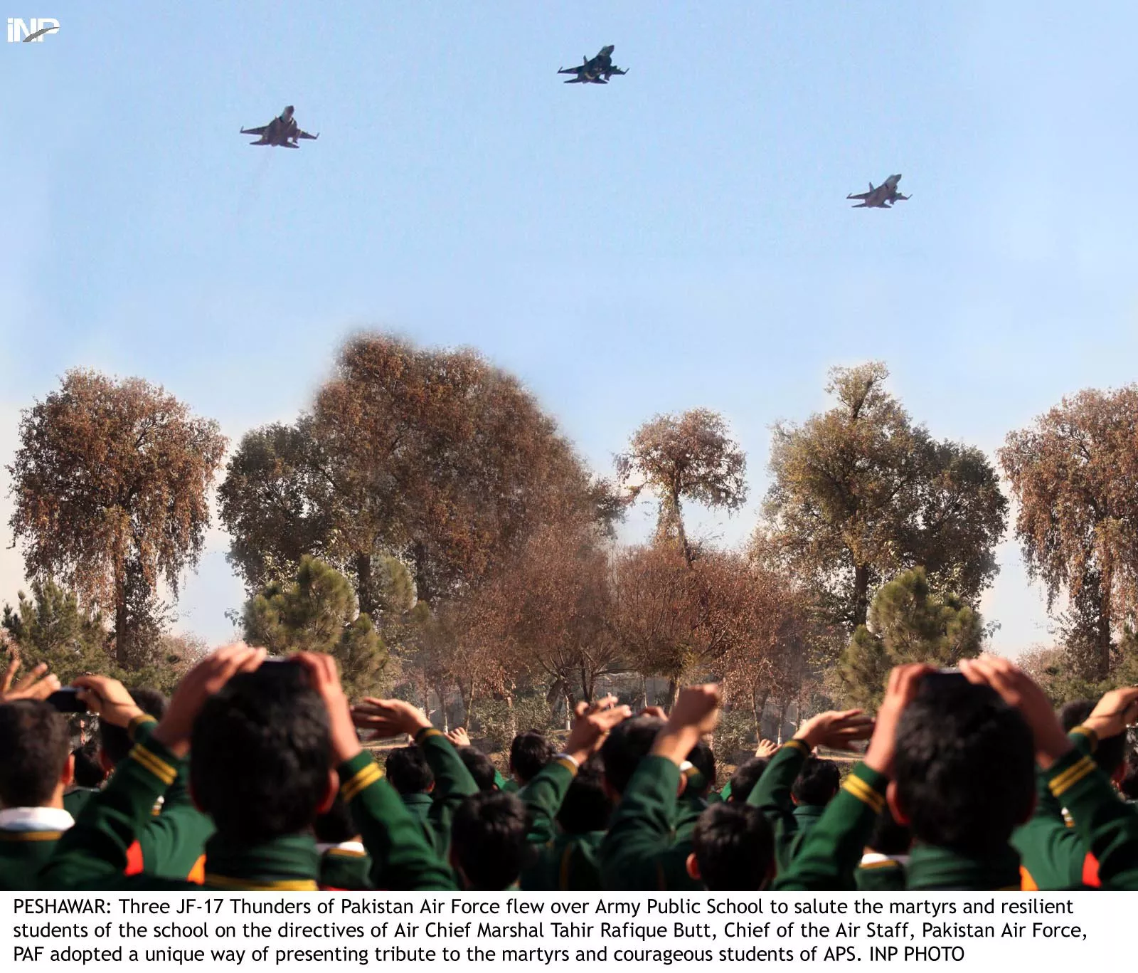 kids punch the air as paf 039 s jf 17 fighter jets fly over their school on friday photo inp kids punch the air as paf 039 s jf 17 fighter jets fly over their school on friday photo inp