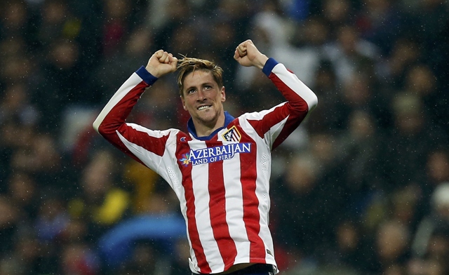 atletico madrid 039 s fernando torres celebrates after scoring his second goal during their king 039 s cup round of 16 second leg soccer match against real madrid at the santiago bernabeu stadium in madrid january 15 2015 photo reuters