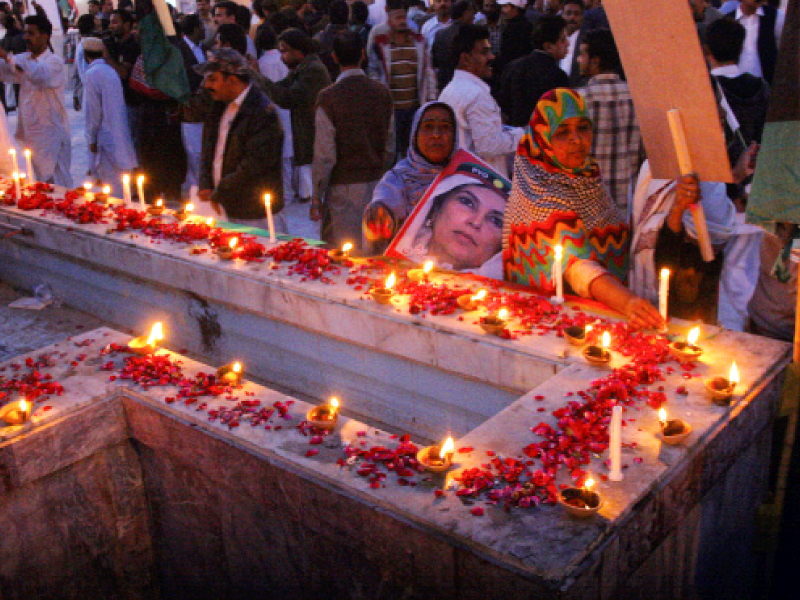 members of the civil society were irked by the presence of the pakistan peoples party leaders and workers at the demonstration that they had organised at do talwar to pay tribute to the victims of the peshawar school carnage photo athar khan express