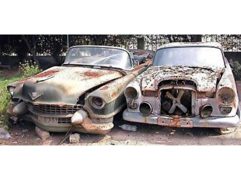 instead of being restored and displayed the mercedes and the cadillac that were in the personal use of fatima jinnah now lie derelict in the clifton premises of the archives department photo file