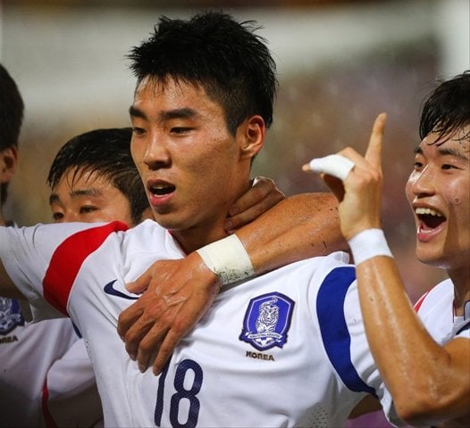 lee jeong hyeop 039 s first half goal was enough to down australia photo afp