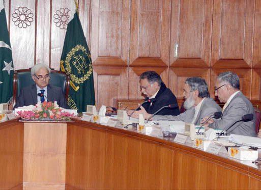 chief justice of pakistan justice nasirul mulk chairing a meeting of the federal judicial academy in islamabad on saturday photo pid