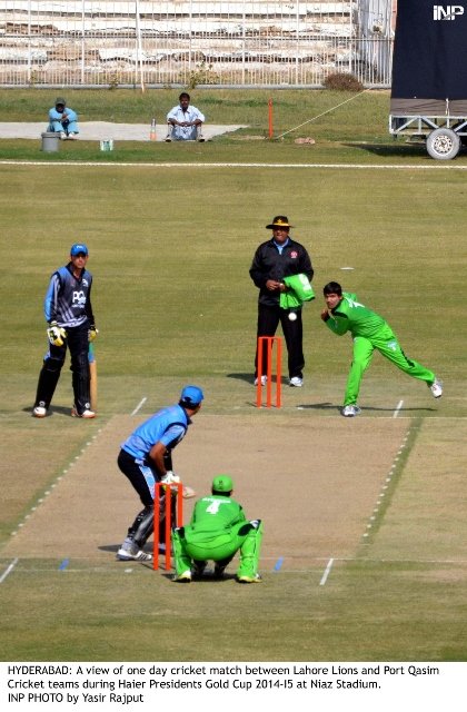 breaking the trend lahore lions were the only regional side to win their match in the first round of the president s cup gold league against pqa as five departmental teams claimed victories photo inp