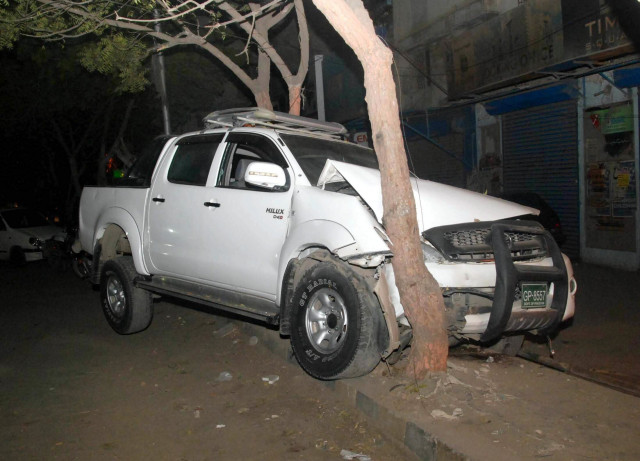the vehicle that came under attack on sunday night photo mohammad noman express