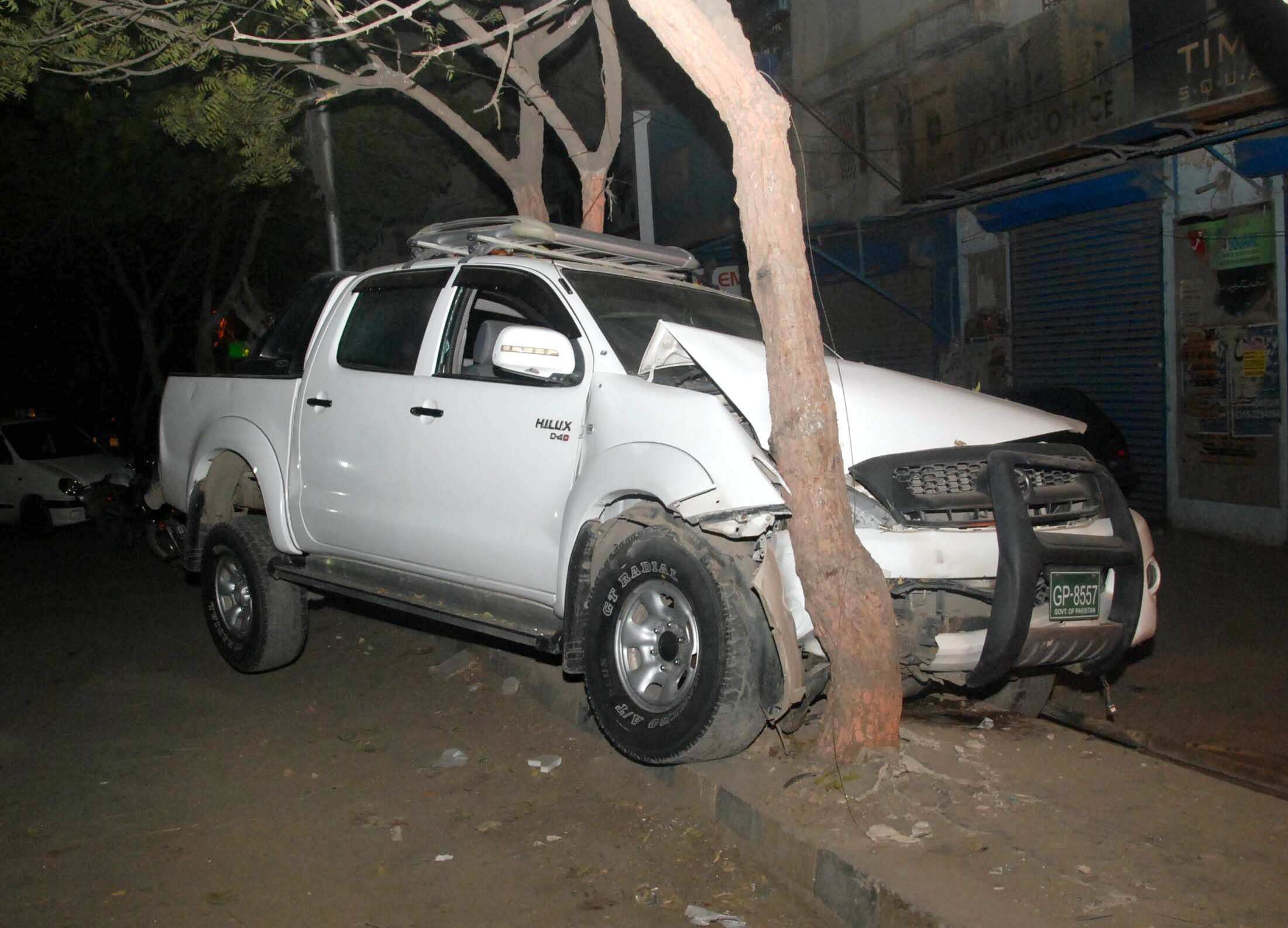 the vehicle that came under attack on sunday night photo mohammad noman express