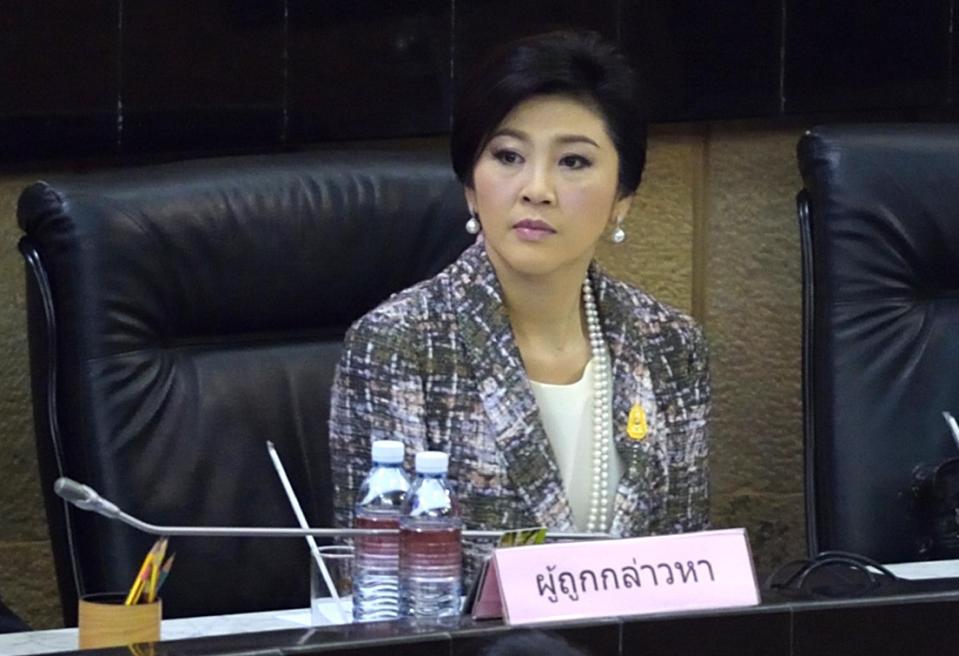 ousted thai prime minister yingluck shinawatra faces impeachment proceedings by the military stacked national legislative assembly nla at the parliament in bangkok on january 22 2015 photo afp