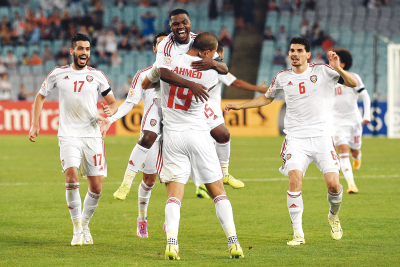 uae enjoying their best run at the asian cup since finishing runners up in 1996 will face hosts australia in the semi finals after a stunning victory over the blue samurai photo afp