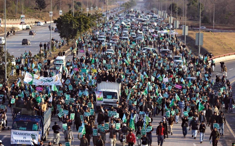 ji s march started from faizabad flyover and culminated at blue area photo muhammad javaid express