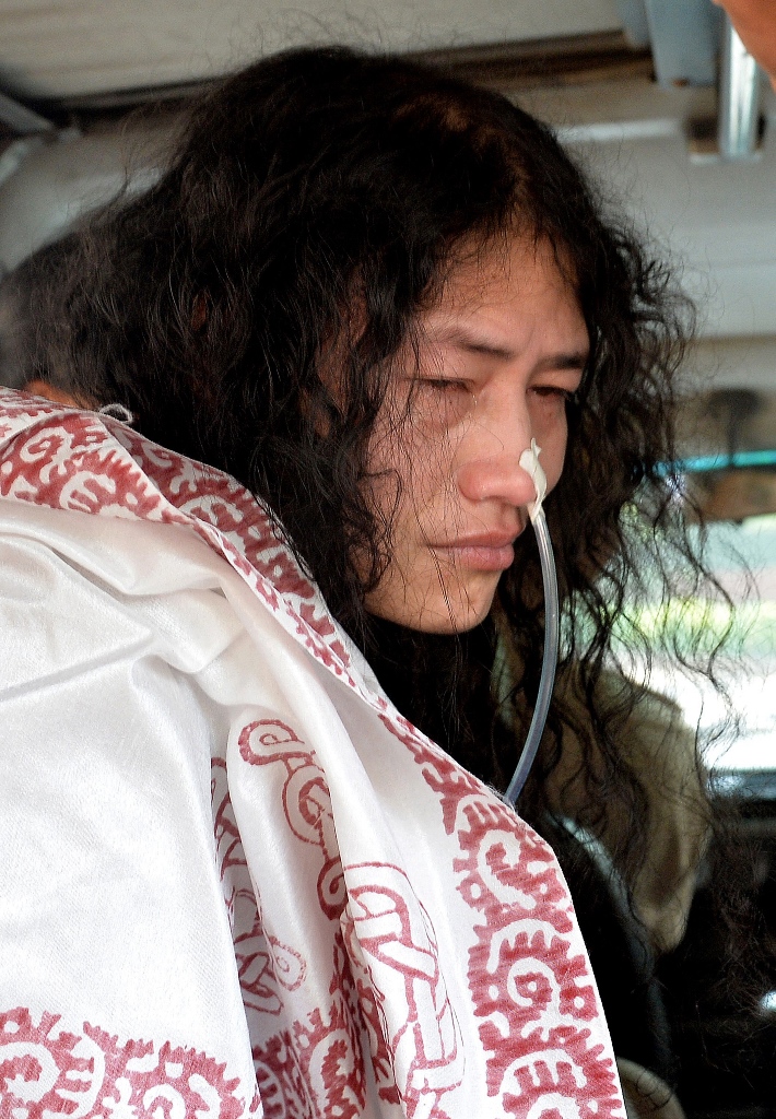 in this photograph taken on may 28 2014 irom chanu sharmila also known as the 039 iron lady of manipur 039 leaves after an appearance at the patiala house court in new delhi photo afp