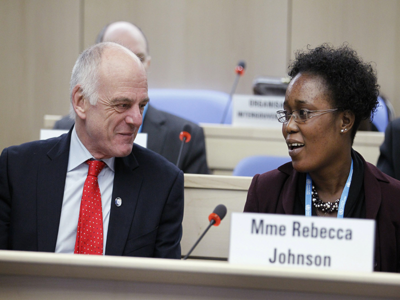 u n special envoy on ebola dr david nabarro l talks to health worker and ebola survivor from sierra leone mme rebecca johnson r before a special meeting on ebola at the who headquarters in geneva january 25 2015 reuters