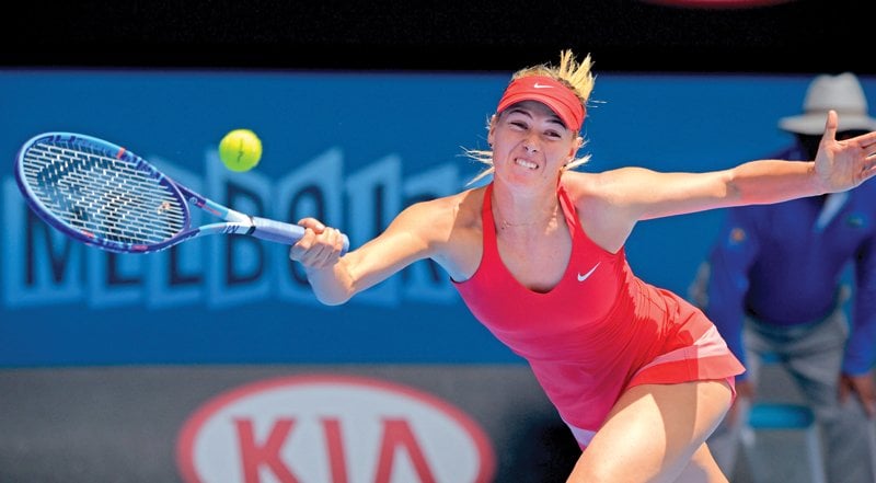 sharapova routed 21st seed peng 6 3 6 0 as she wore down some early resistance from china s top ranked player to storm into the quarter finals at melbourne park for the eighth time photo afp