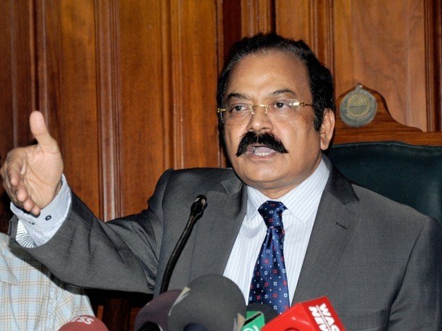 former law minister rana sanaullah had denied his hand in the killing of a pti worker photo zahoorul haq