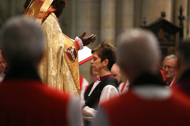 the reverend libby lane c listens as the archbishop of york dr john sentamu l addresses a service in york minster in york northern england on january 26 2015 during the consecration of libby lane as the new bishop of stockport photo afp the reverend libby lane c listens as the archbishop of york dr john sentamu l addresses a service in york minster in york northern england on january 26 2015 during the consecration of libby lane as the new bishop of stockport photo afp