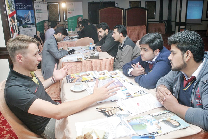 representatives of several australian universities held consultations with students wishing to study abroad photo abid nawaz express