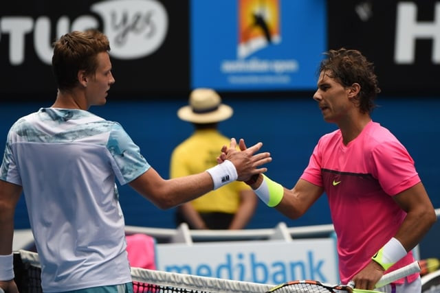 the czech seventh seed insisted ahead of the match that the imposing statistic meant little and he came out of the blocks firing winning 6 2 6 0 7 6 7 5 despite a mini nadal revival in the third set photo afp the czech seventh seed insisted ahead of the match that the imposing statistic meant little and he came out of the blocks firing winning 6 2 6 0 7 6 7 5 despite a mini nadal revival in the third set photo afp
