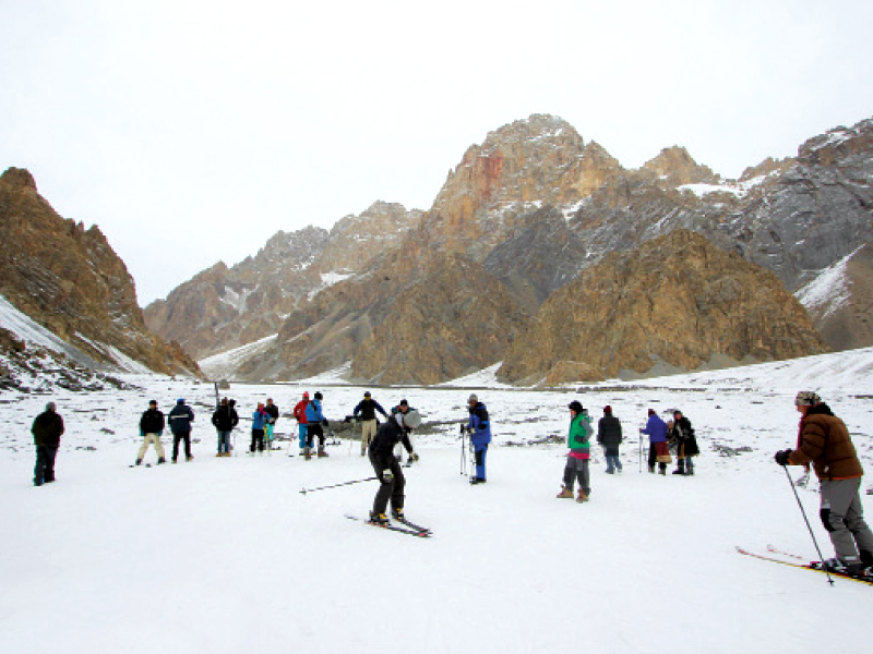 there were 13 women and 20 men who came from karachi islamabad hunza and shimshal at the camp photo express