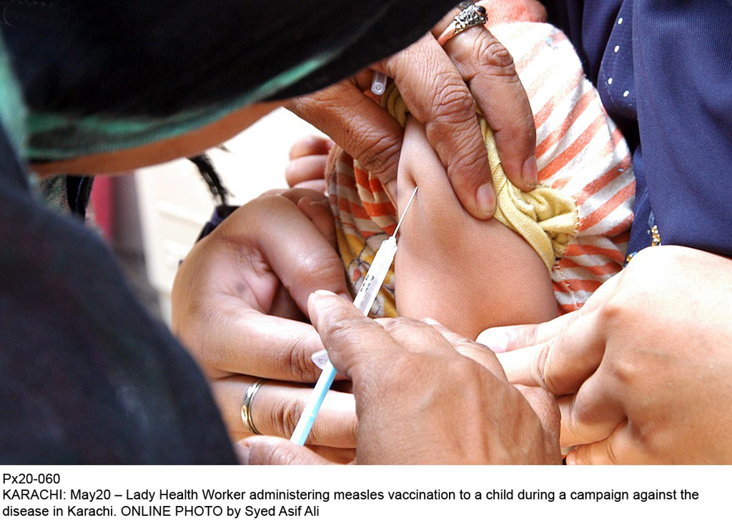 children getting vaccinated in the anti measles campaign photo online